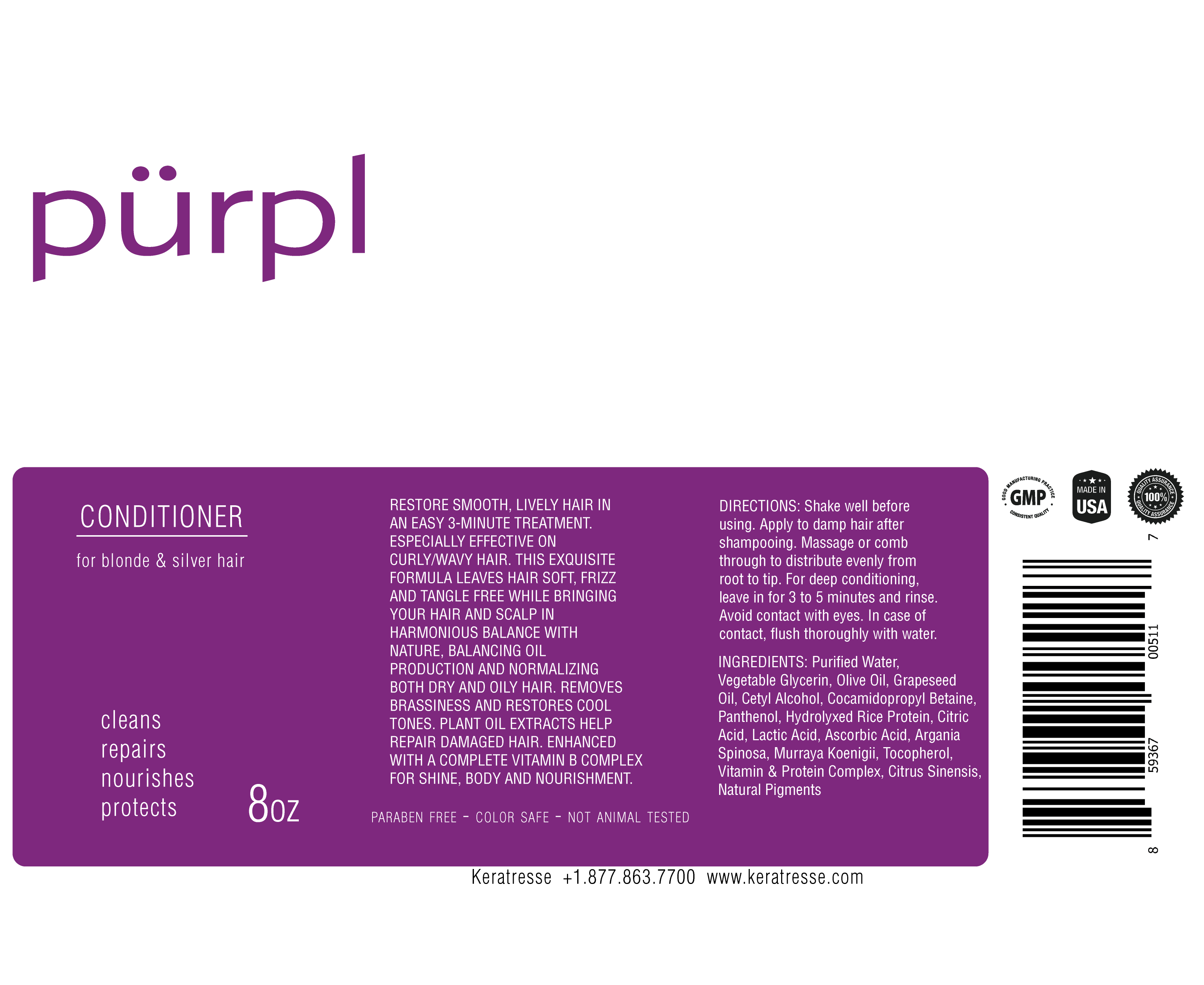 Purpl Conditioner Label